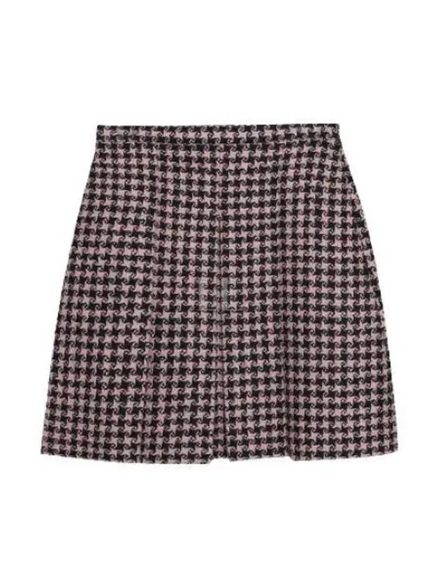 Houndstooth Wool Short A-line Skirt Pink - GUCCI - BALAAN 2