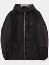 Triangle Logo Nylon Hooded Jacket Black - PRADA - BALAAN 4