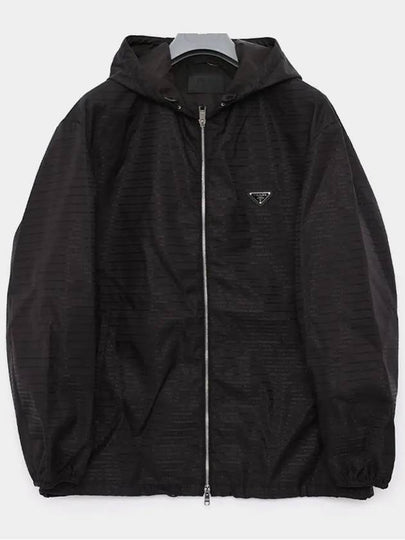 Triangle Logo Nylon Hooded Jacket Black - PRADA - BALAAN 2