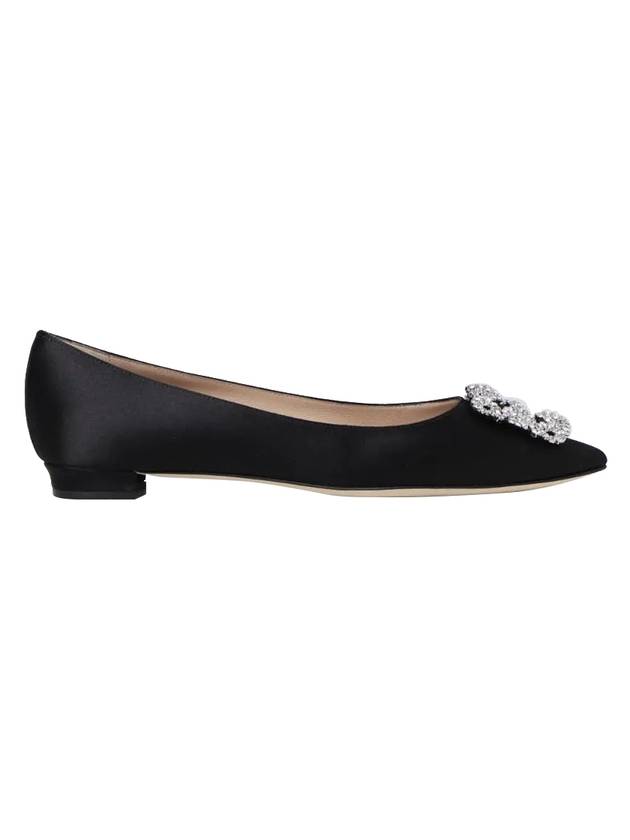 Women's Hangishi Jewel Buckle Flat Black - MANOLO BLAHNIK - BALAAN 1