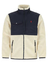 Logo Fleece Zip-Up Jacket Ivory - POLO RALPH LAUREN - BALAAN 1