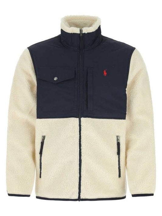 Logo Fleece Zip-Up Jacket Ivory - POLO RALPH LAUREN - BALAAN 1