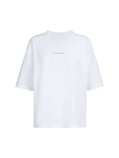 Logo Cotton Short Sleeve T-Shirt White - MARNI - BALAAN 1