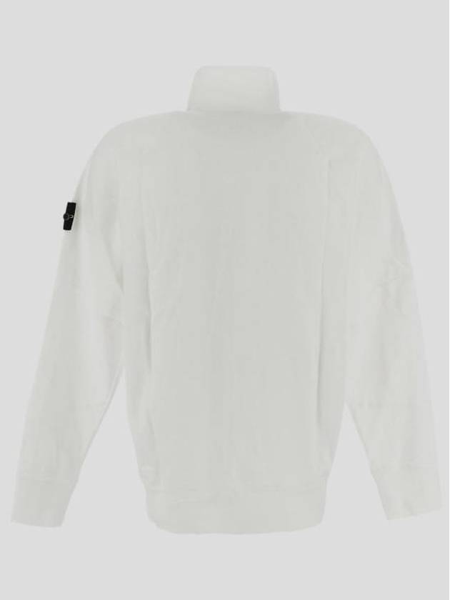 Cotton Zip-Up Jacket White - STONE ISLAND - BALAAN 3