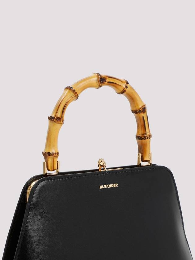 Goji Frame Square Calf Leather Tote Bag Black - JIL SANDER - BALAAN 5