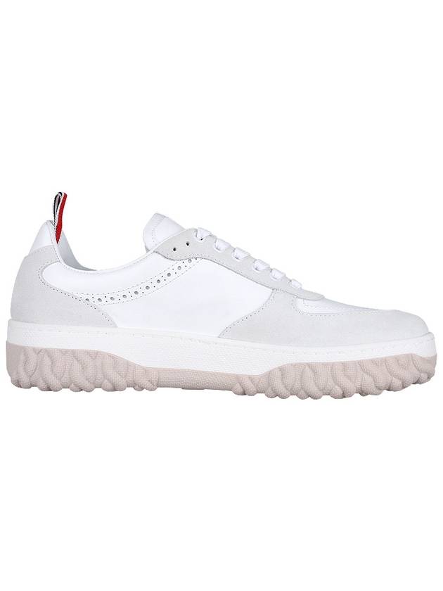 Letterman Panel Lace-Up Low-Top Sneakers White - THOM BROWNE - BALAAN 5