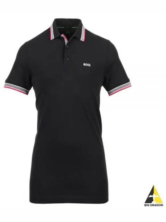 Paddy Cotton Short Sleeve Polo Shirt Black - HUGO BOSS - BALAAN 2