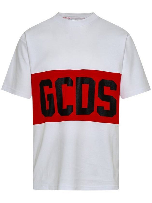 Band Logo Print Short Sleeve T-Shirt White - GCDS - BALAAN 1
