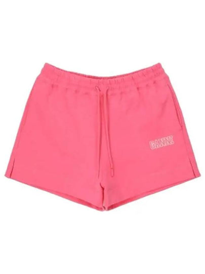 Women's Logo Cotton Banding Sweat Shorts Sugar Plum - GANNI - BALAAN 2