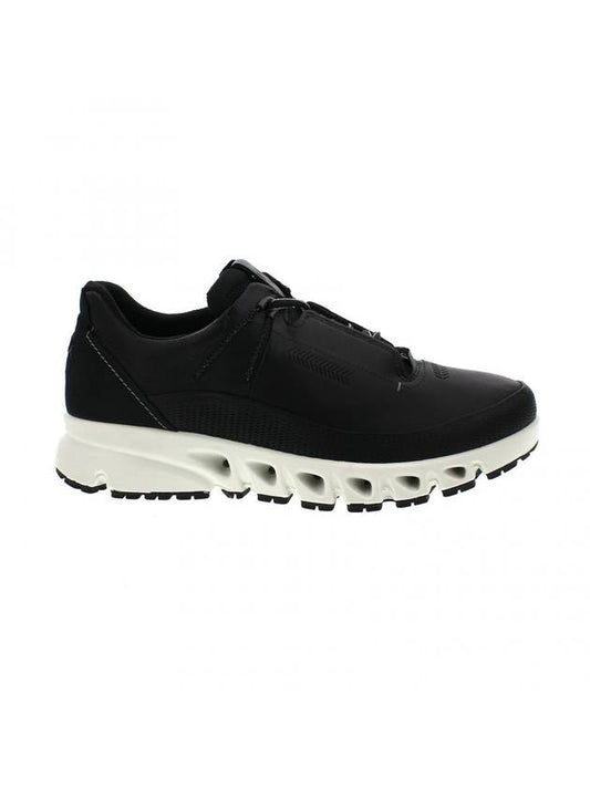 Omnivent Lace Leather Low Top Sneakers Black - ECCO - BALAAN 1
