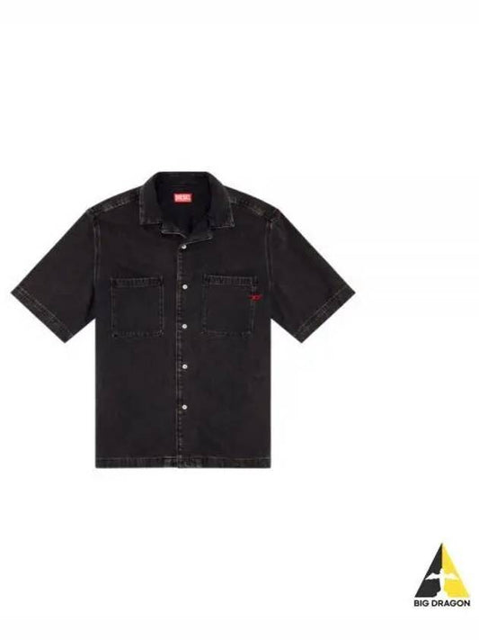 D Paroshort Denim Short Sleeve Shirt Black - DIESEL - BALAAN 2