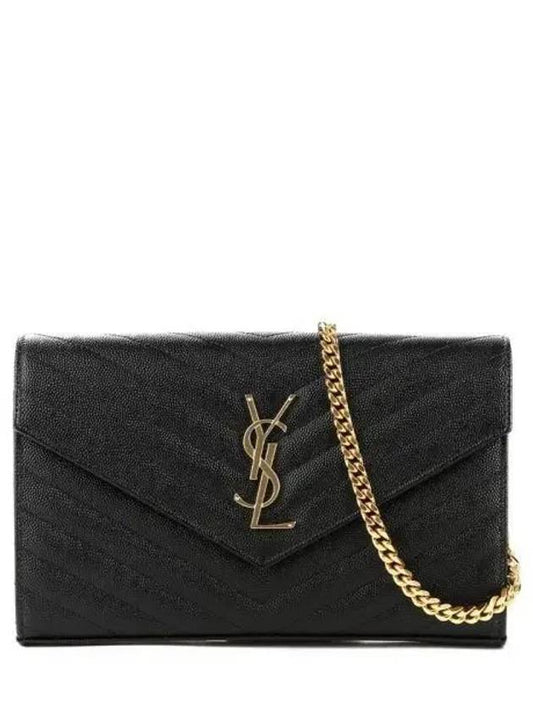 Monogram Matelasse Chain Shoulder Bag Black - SAINT LAURENT - BALAAN 2