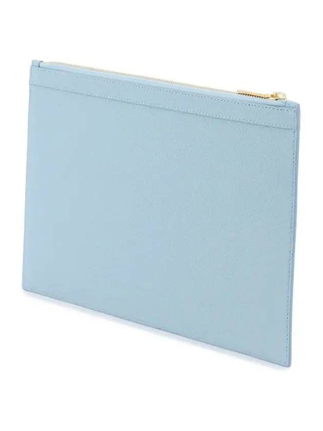 4-Bar Leather Clutch Bag Blue - THOM BROWNE - BALAAN 5