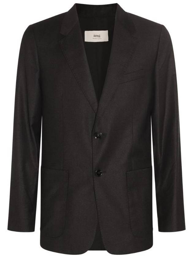 Two Button Blazer Jacket Heather Grey - AMI - BALAAN 1