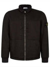 Wappen Patch Cotton Zip Up Jacket Black - STONE ISLAND - BALAAN 2