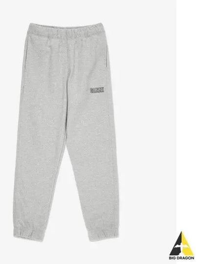 Side Logo Cotton JoGGer Track Pants Grey - GANNI - BALAAN 2