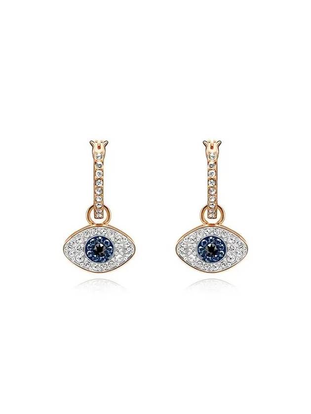 Evil Eye Hoop Earrings Blue Rose Gold - SWAROVSKI - BALAAN 2