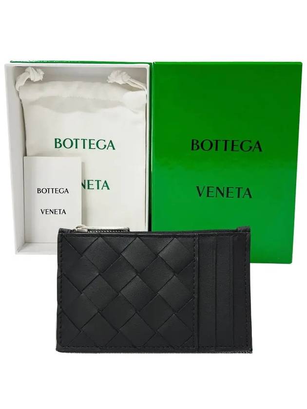 Intrecciato Zipped Card Case Black - BOTTEGA VENETA - BALAAN 7