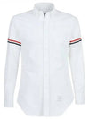 Oxford Striped Grosgrain Armband Classic Long Sleeve Shirt White - THOM BROWNE - BALAAN 2