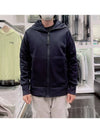 Diagonal Goggle Mask Zip Up Hoodie Navy - CP COMPANY - BALAAN 2