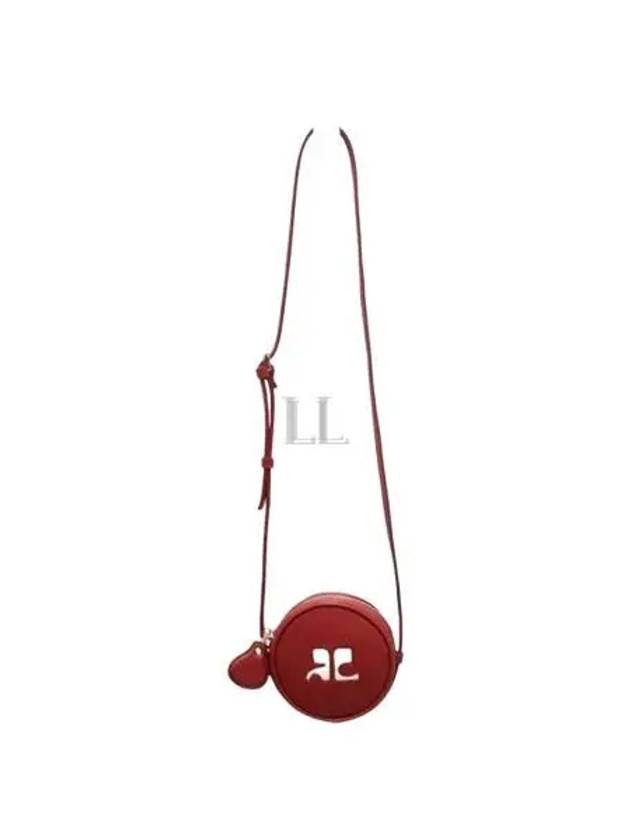 Circle Logo Leather Cross Bag Dark Red - COURREGES - BALAAN 2