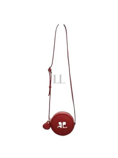 Circle Logo Leather Cross Bag Dark Red - COURREGES - BALAAN 2