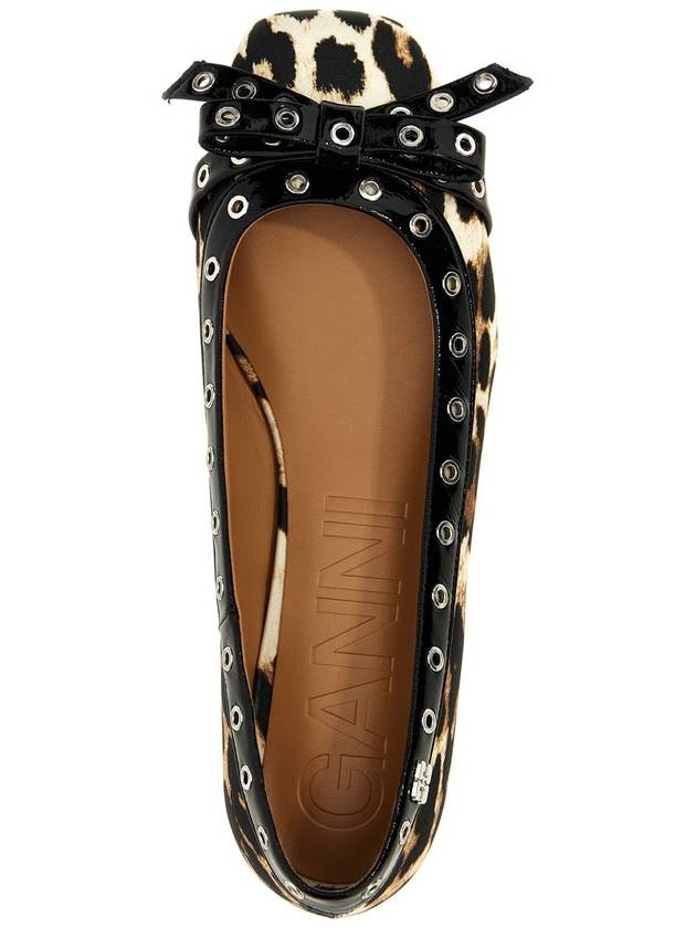 Ganni 'Leopard Eyelets Bow' Ballet Flats - GANNI - BALAAN 4