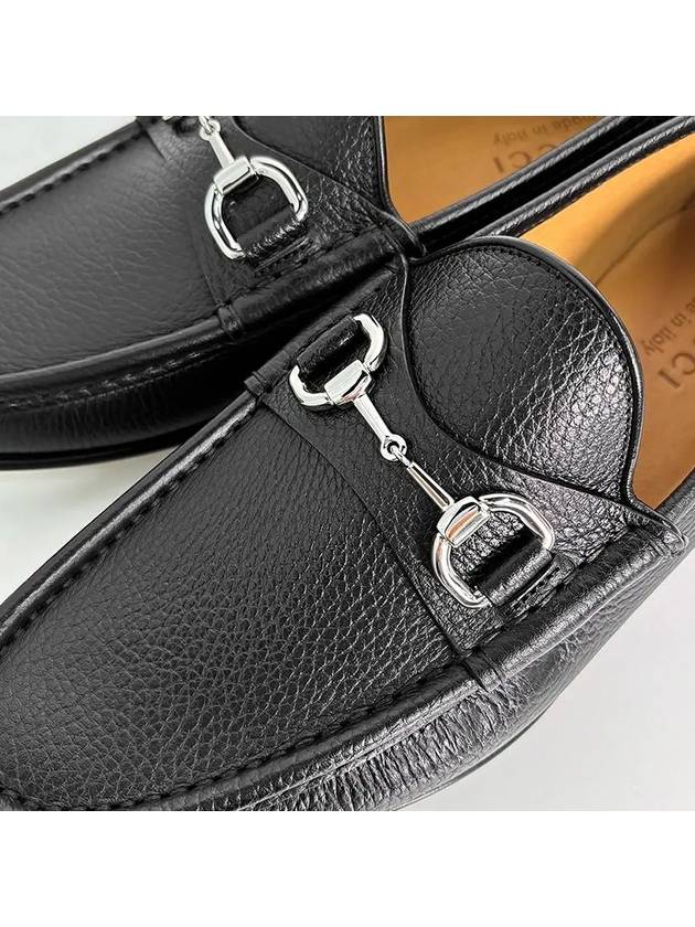 Horsesbit Nestor Grain Leather Loafers Black - GUCCI - BALAAN 4