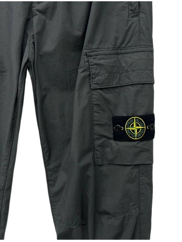 Stretch Cotton Tela Paracadute Cargo Straight Pants Dark Grey - STONE ISLAND - BALAAN 4