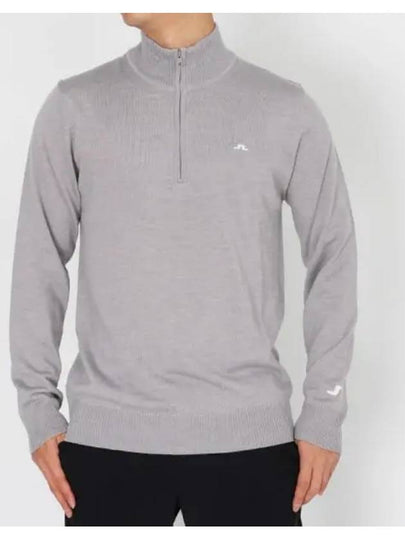 Kian Half Zip-Up Knit Top Melange Grey - J.LINDEBERG - BALAAN 2