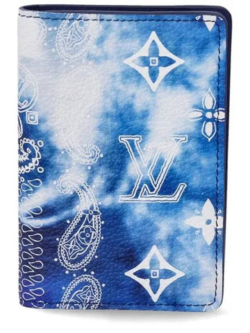 Monogram Bandana Pocket Organizer Card Wallet Blue - LOUIS VUITTON - BALAAN 1