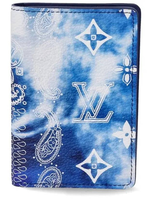 Monogram Bandana Pocket Organizer Card Wallet Blue - LOUIS VUITTON - BALAAN.