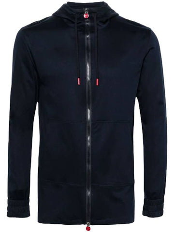 Men s Umbi Cotton Hooded Zip Up Navy - KITON - BALAAN 1