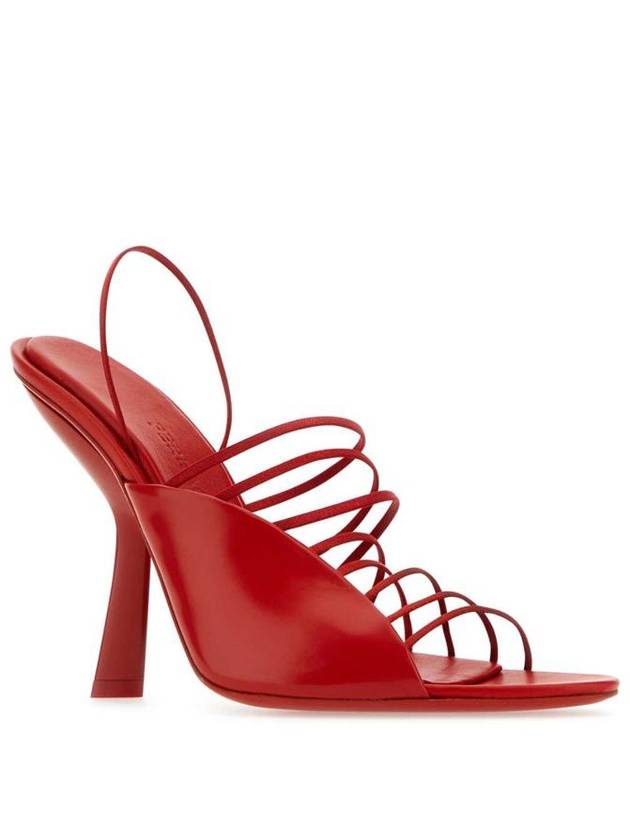 Salvatore Ultrafin Mini Straps Sandals Heel Red - SALVATORE FERRAGAMO - BALAAN 3