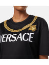 chain embellished short sleeve t-shirt black - VERSACE - BALAAN.