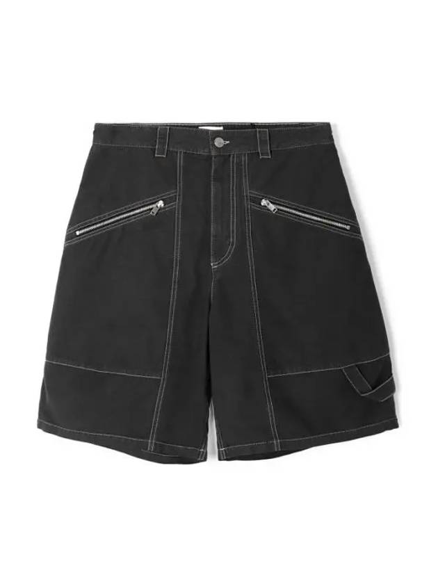 Peoni Zipper Pocket Shorts Black - ISABEL MARANT - BALAAN 1