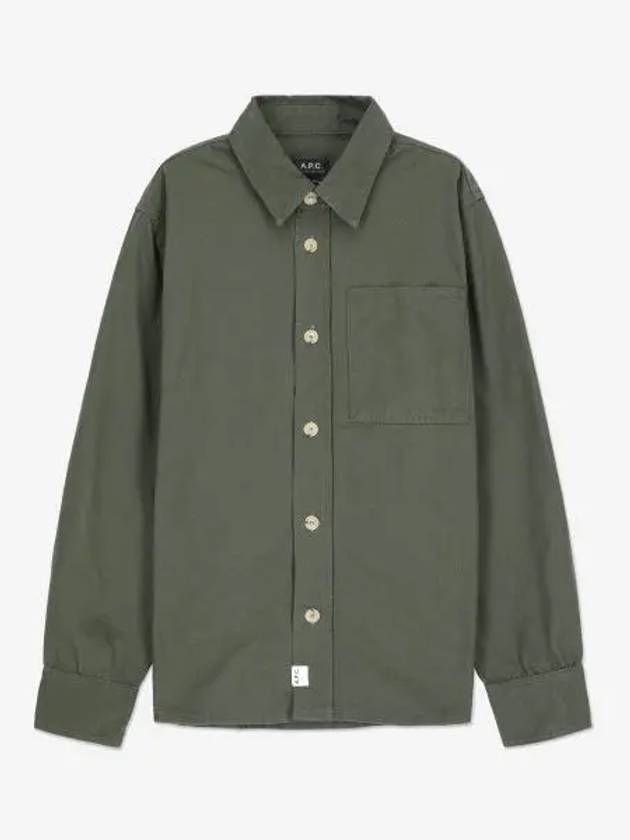 Graham Cavalier Canvas Long Sleeve Shirt Khaki - A.P.C. - BALAAN 2