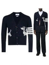 Hector 4 Bar Stripe Cardigan Black - THOM BROWNE - BALAAN 2