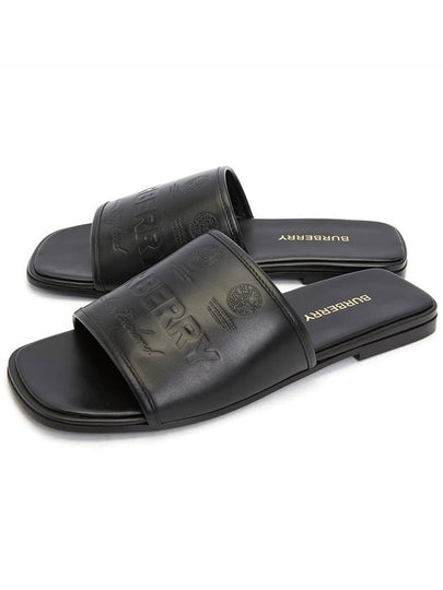 Carolyn Leather Slippers Black - BURBERRY - BALAAN 2