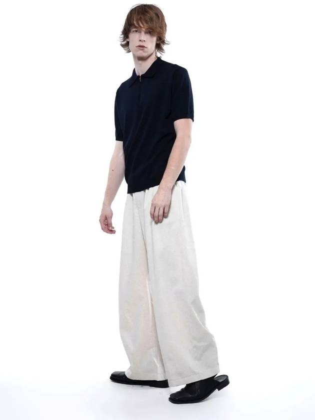 Linen Two-tuck Wide Pants Oatmeal - CHANCE'S NOI - BALAAN 8
