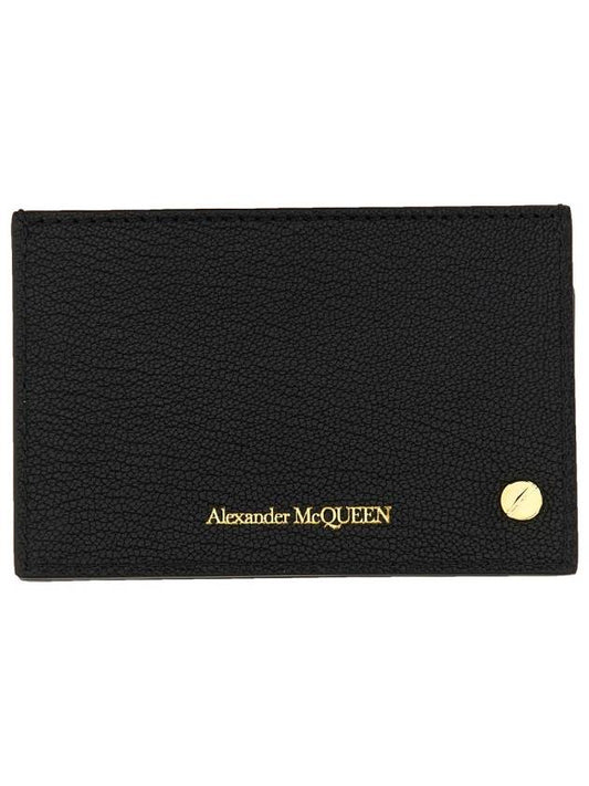 Logo Print Skull Card Wallet Black - ALEXANDER MCQUEEN - BALAAN 1