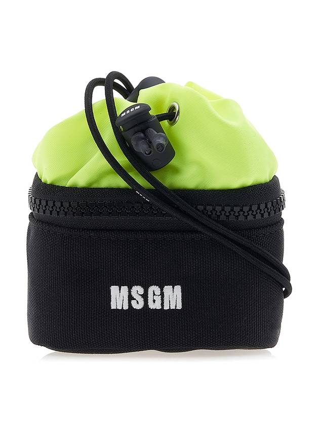 Embroidered Logo Drawstring Pouch Bag Black - MSGM - BALAAN 1