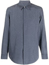 Men's Silk Long Sleeve Shirt Blue - FENDI - BALAAN 2