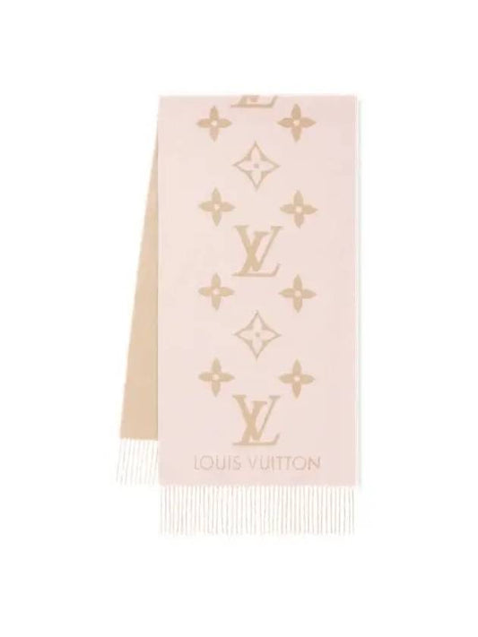 Reykjavik Monogram Cashmere Scarf Beige Rose - LOUIS VUITTON - BALAAN 2