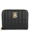 Lola Zipper Quilted Leather Half Wallet Black - BURBERRY - BALAAN 2