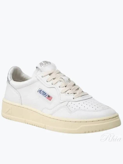 Medalist Leather Metal Silver Tab Low Top Sneakers White - AUTRY - BALAAN 2