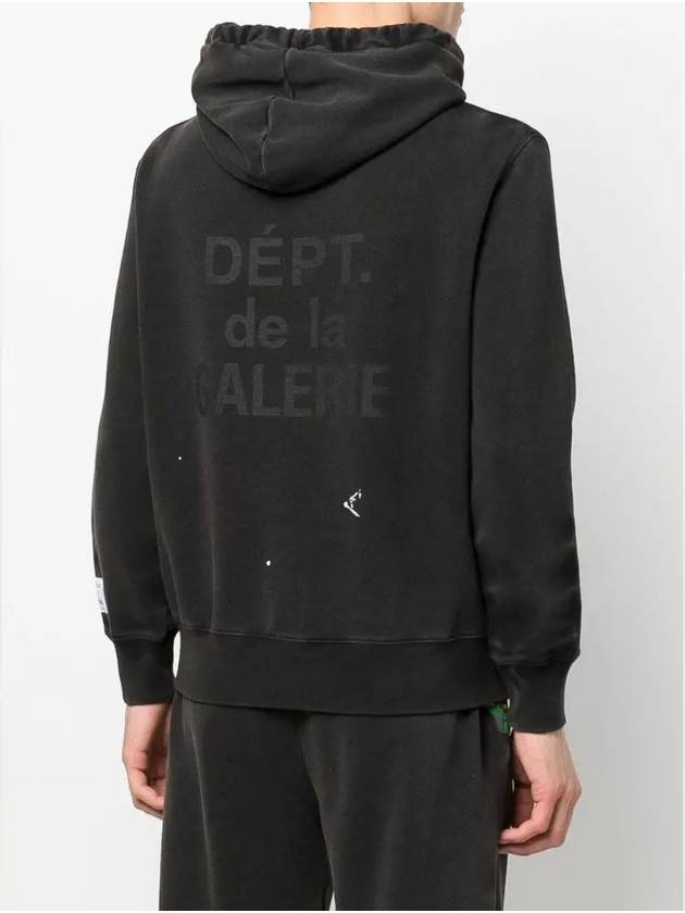 X Gallery Department Logo Embroidery Painting Sweatshirt Hooded Sweatshirt Washed Black TOG698 S1 - LANVIN - BALAAN 5