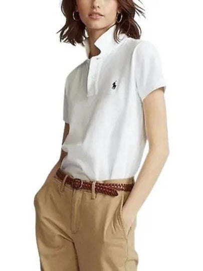 Pony Embroidered Logo Stretch Cotton Short Sleeve Polo Shirt White - POLO RALPH LAUREN - BALAAN 2