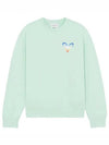 Gradient Heart Fox Crew Neck Cotton Sweatshirt Mist Green - MAISON KITSUNE - BALAAN 2