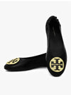 Logo Leather Ballerina Flat Black - TORY BURCH - BALAAN 4